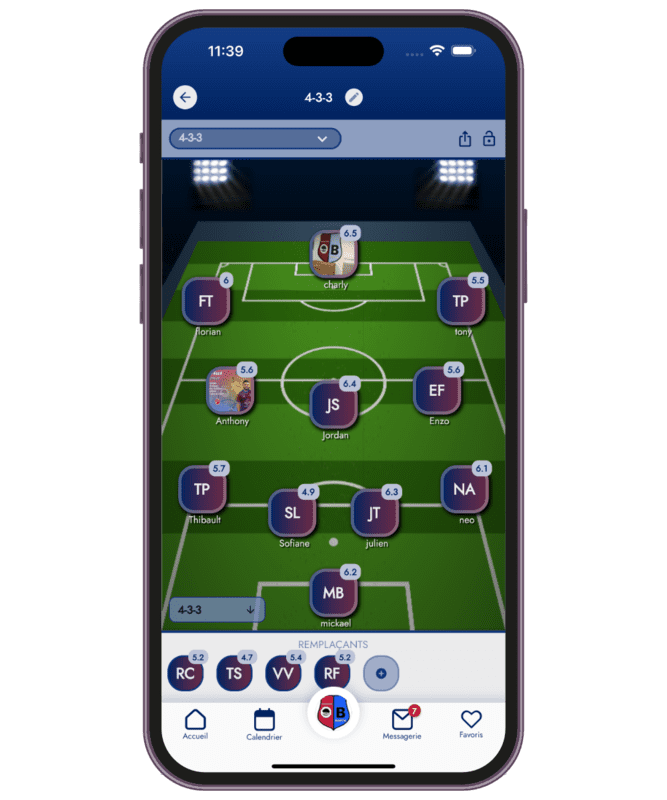 Visuel fonctionnalité : Composition d'équipe
